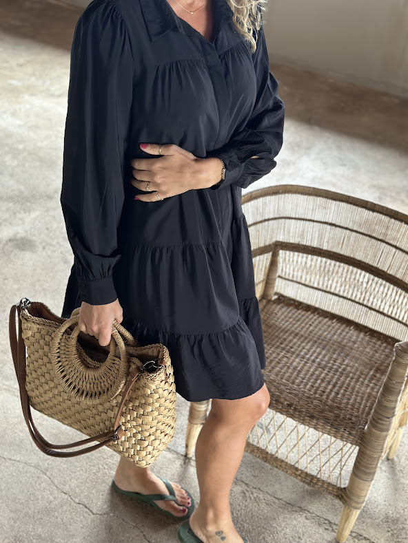 YAS Pala Shirt Dress Black - Stella Shop