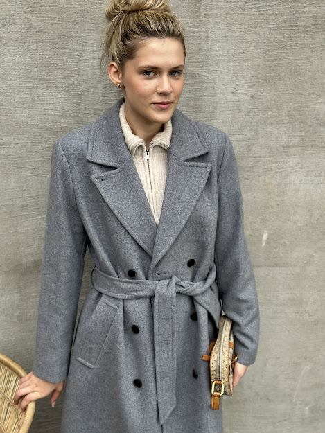 Selected Femme Milo Coat Light Grey Melange