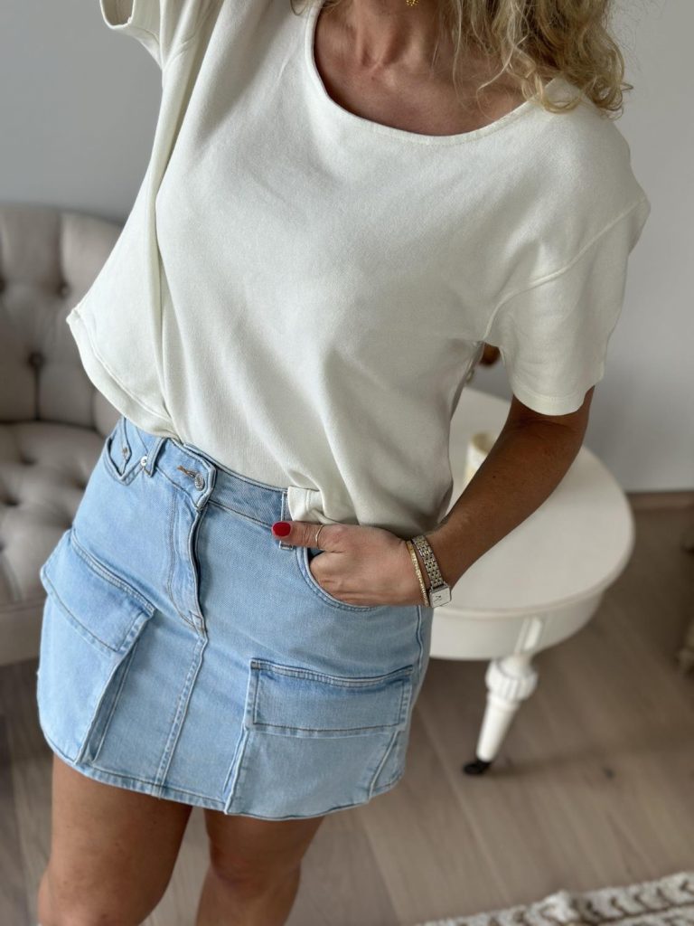 Selected Femme Hazel Light Ice Blue Denim Skirt