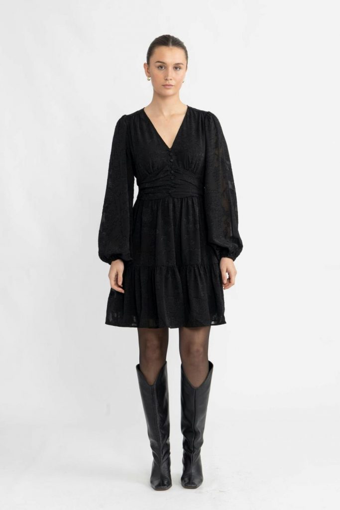 Neo Noir Rihana Burnout Dress Black