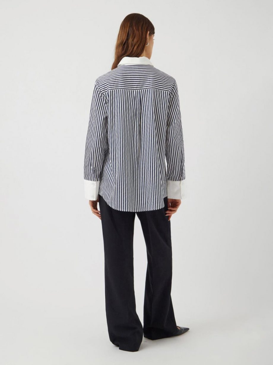 YAS Anne Striped Shirt Navy/White