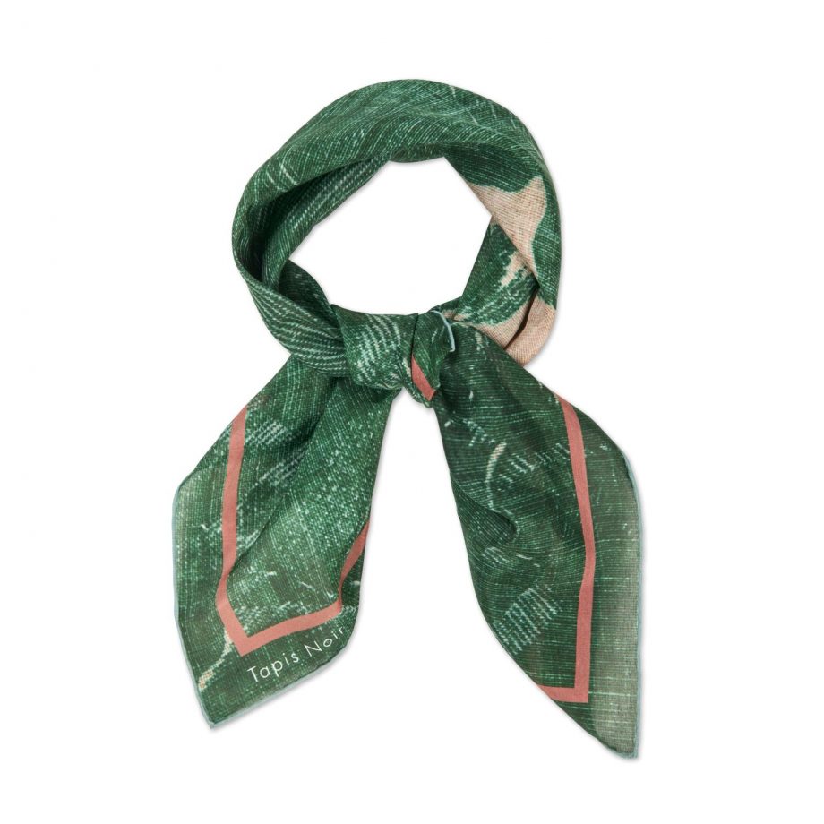 Tapis Noir Light Green Toile Scarf 67x67