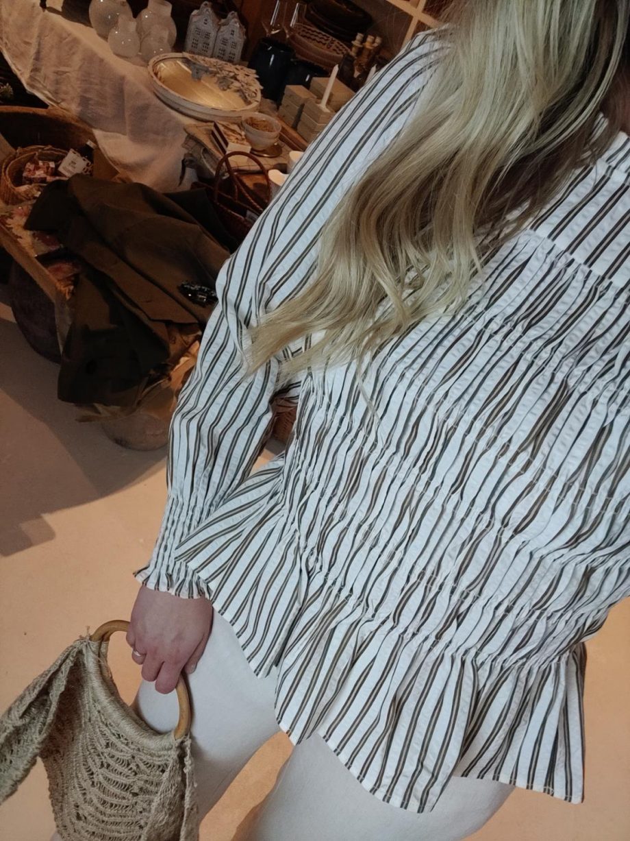 Neo Noir Possa Twin Stripe Smock Blouse